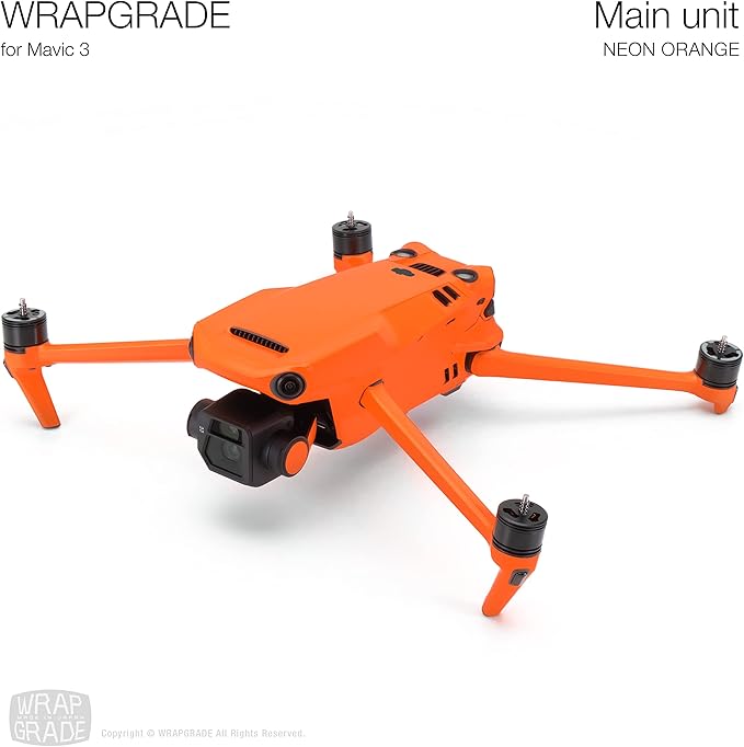 WRAPGRADE Full Skin Stickers for DJI Mavic 3 / Mavic 3 Classic (NEON Orange)