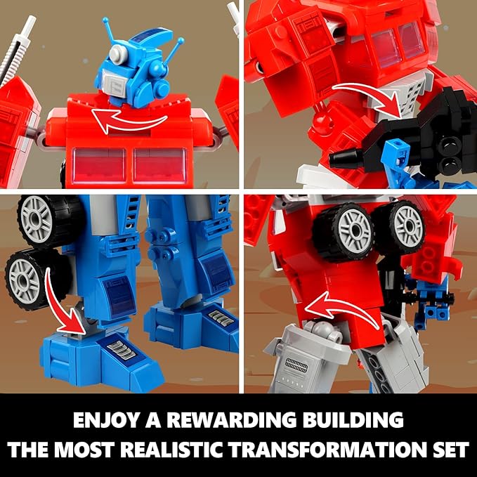 HIGH GODO Transforming Building Set Collectible 2in1 Transformation Robot and Truck Building Block Set Cool Robots Toys Gifts for Teens Adults 14+ (636 Pieces)