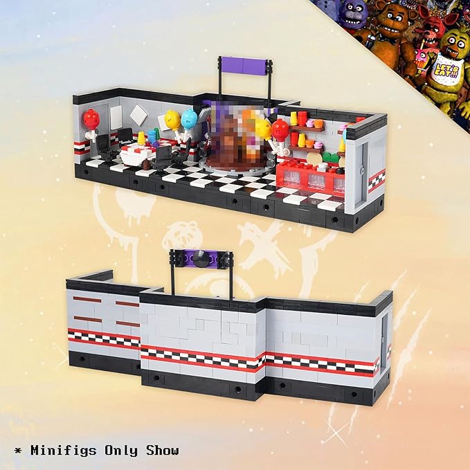 Five Nights Stage Building Blocks ToysClassic Horror Game Building SetHalloween Birthday Gifts for Boys and Girls(745pcs)