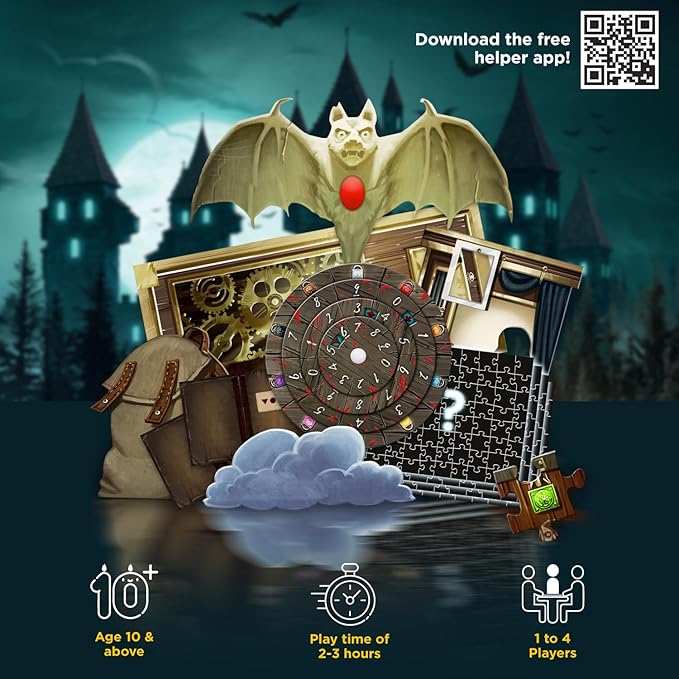 EXIT: Nightfall Manor (with Jigsaw Puzzles) | EXIT: The Game – A Kosmos Game | Family-Friendly Jigsaw Puzzle-Based at-Home Escape Room Experience | Collaborative Game | for 1 to 4 Players Ages 10+