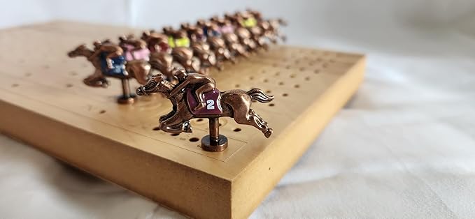 Horse Race Game Replacement Horse Metal Pegs - Set of 11 Colored and Numbered Small Horses - 1 1/2 Wide and 1 1/4 Tall - Designed to Fit 1/8 Holes
