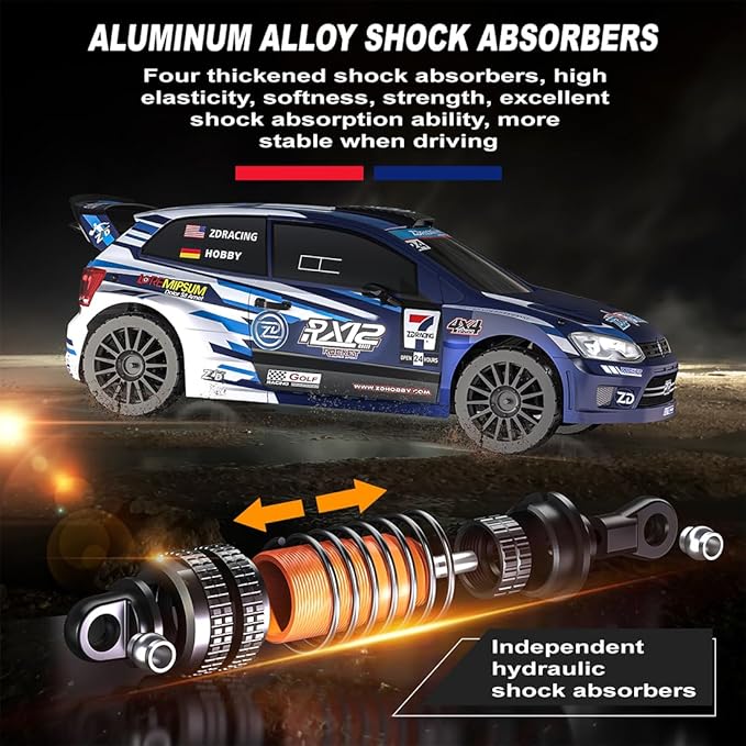 ZD Racing RX12 1/12 RC Drift Car for Adults 2.4G Full-Proportional 4WD Brushless Mini Remote Control Rally Car with LED Lights 60KM/H Sports Cars Vehicle Toy Gift -RTR