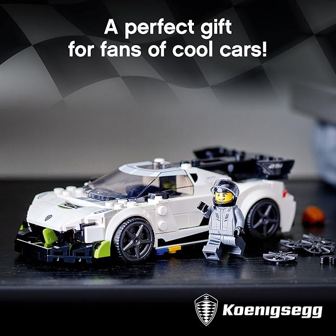 LEGO Speed Champions Koenigsegg Jesko 76900 Racing Sports Car Toy with Driver Minifigure Racer Model Set for Kids
