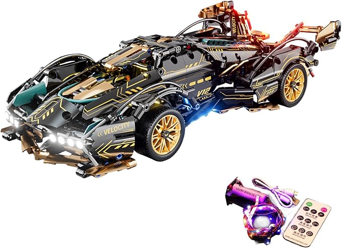 Sport Racing Car Building Block Sets for Adults 1:14 Race Supercar Toys Kits with LED Collectible MOC Model Construction Ideas Birthday for Boys Teens Men Age 8-12 12-1614 14+