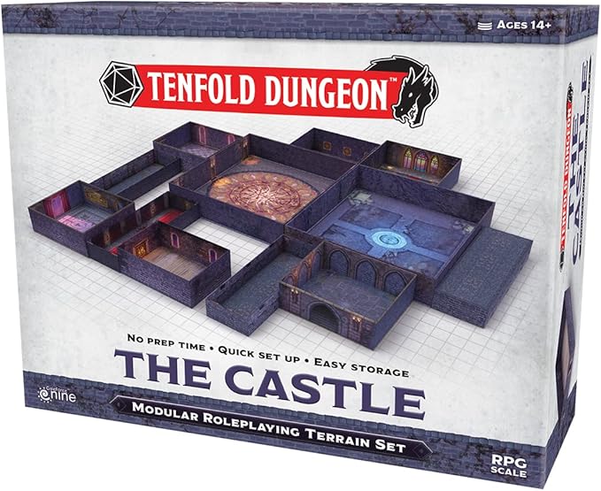 Gale Force Nine Tenfold Dungeon: The Castle - Modular Roleplaying Terrain Set &amp 5e RPG Adventure Multicolor (GF9TFD01)