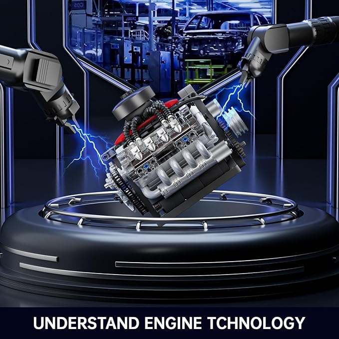 Mould King Mini V8 Engine Kits That Runs Build Your Own Visible Car Motor Physical Science Experiment Models for Teens Best STEM Toy Gifts for 14+ and Adult 10171 (487 Pcs)