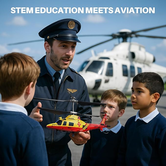 SYMA S53H Remote Control Helicopter with Simulation Rescue Design One Key Take-Off Altitude Hold Low Battery Alert for Boys and Enthusiast 8.66x2.36x3.7 in