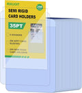 400ct Card Protectors - 200 Semi Rigid Card Sleeves and 200 Soft Sleeves Semi Rigid Card Holder Semi Rigid Baseball Cards Sleeves Protectors Graded Trading Cards Sleeve