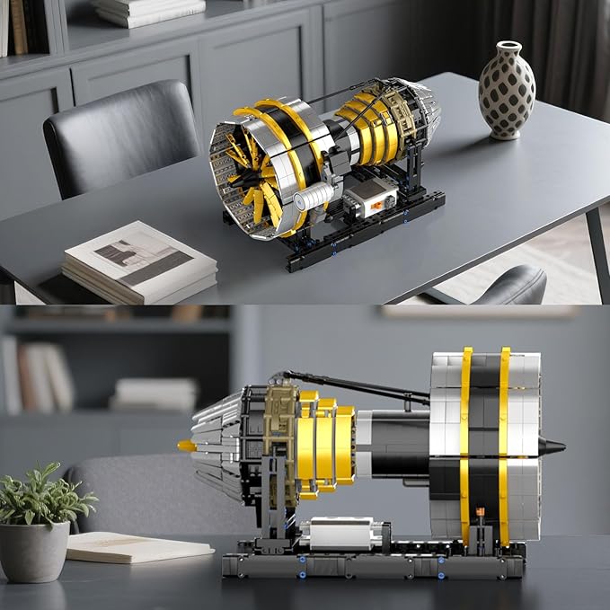 Mould King 10141 Aircraft Engine Model that Works Ideas Transmission Engine Model Toy for Display DIY STEM Project for 14+ Adults/Teens(2256 PCS)