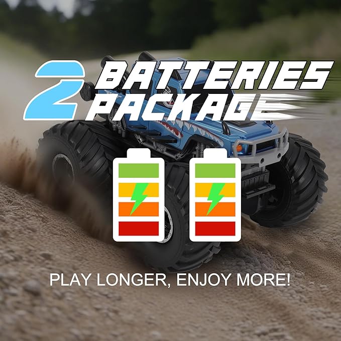 HENGI Amphibious Remote Control Car RC Monster Truck 2.4GHZ 1:16 Waterproof All-Terrain Off-Road RC Cars Toys Pool Toys Gifts for Boys and Girls Age 8-12 (Blue)