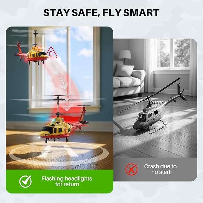 SYMA S53H Remote Control Helicopter with Simulation Rescue Design One Key Take-Off Altitude Hold Low Battery Alert for Boys and Enthusiast 8.66x2.36x3.7 in