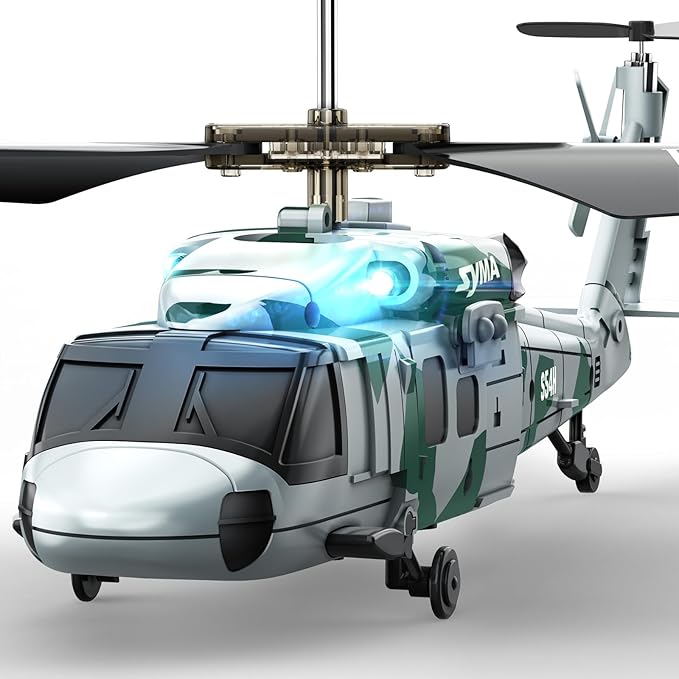 SYMA RC Military Helicopter S54H for Kids - One-Key Start/Landing Altitude Hold Upgraded Protection System 3.5 Channel Toy for Boys and Girls