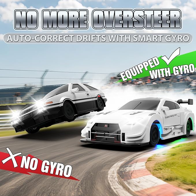 RC Drift Car 1/43 Mini RC Drift Car with Gyro 2.4GHz Full Proportional Control 20M/H 4WD High Speed Remote Control Alloy LED Lights &amp Drift Tires Toys Gift for Adults Boys and Girls