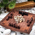 Hnefatafl Viking Chess SetClassic Historic European Tabletop Asymmetric War GameAuthentic Traditional Two-Player Strategy Board GameTravel Games with Leather Chessboard