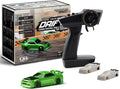 Turbo Racing 1:76 Scale Drift RC Car with Gyro Mini Full Proportional RTR 2.4GHZ Remote Control with 2 Replaceable Body Shell (C64-Green)