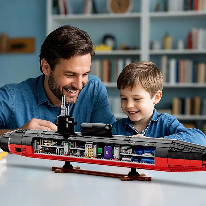 Reobrix Nuclear Submarine Building Sets for Adults 1:125 Military Los Angeles Class SSN Submarine Model 33049 Striking Display Piece Home Decor Collectible Submarine Toy Gifts for 14+ (2750 PCS)