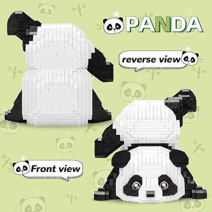 Cute Panda Mini Building Blocks Sets for Goodie Bags Not Compatible with Lego Animals 1325 PCS Micro Mini Building Toy Bricks for Adults Party Favors for Boys Girls 14+