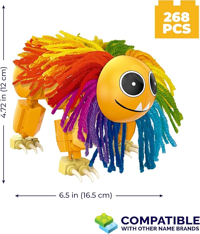 Brickcraft Poppy Playtime Chapter 4 Yarnaby Building Set with Real Yarn 268 Piece Fully Posable Creature Action Figure Collectible Horror Game Building Toys Gift for Boys &amp Girls Ages 8 and Up