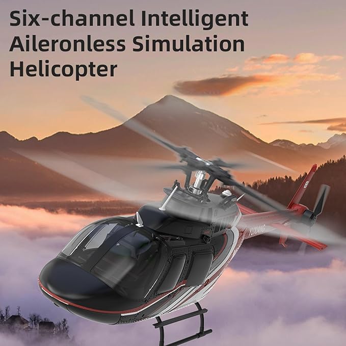 6 Channel Remote Control Helicopter with Brushless Motors Altitude Hold Gyro Optical Flow Positioning Function 2.4GHz Aileronless Mini Aircraft Toy for Beginners Teens Adults