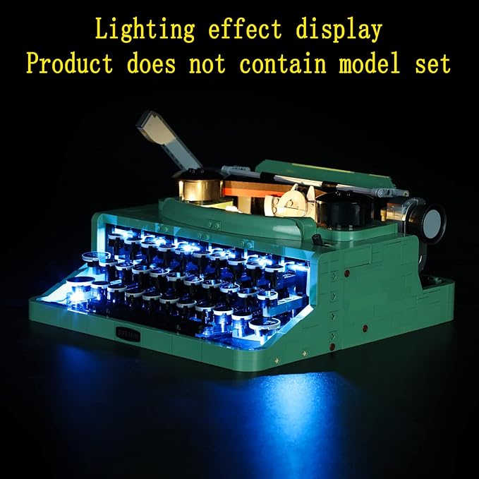 LED Light Kit Compatible with Lego Typewriter - Lighting Set for Ideas 21327 Building Model (Model Set Not Included)