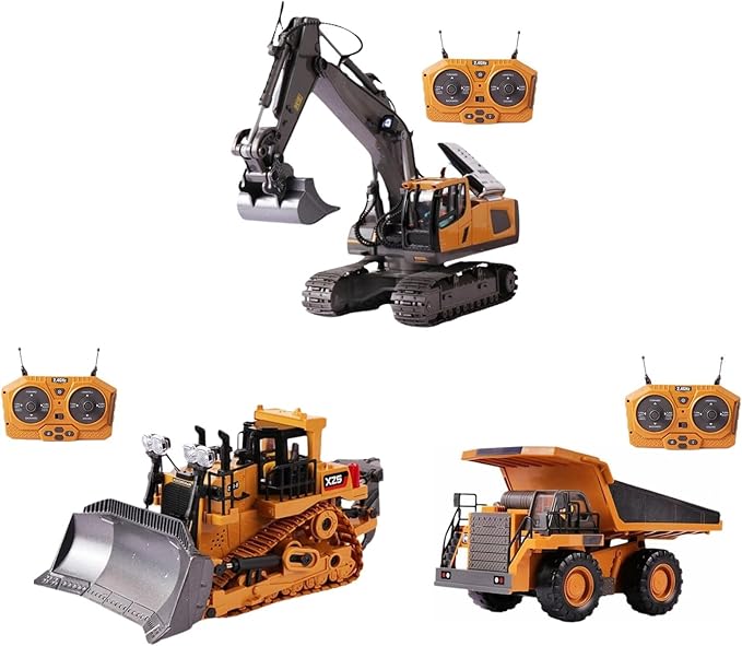 Mudsterz - Mudsterz Trucks Mudsterz Excavator 2.4GHz RC Construction Vehicle with Cool Lights and Real Sounds Realistic Engineering Design Metal Parts Little Builders Big Action (A1+B1+D1)