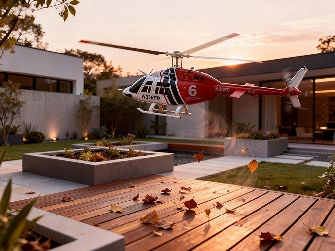 C138 206 Remote Controlled Helicopter Aircraft Plane RC Heli Aileronless 6CH 6-Axis Gyroscope Altitude Hovering Add Optical Flow Localization 2Battery for Adults Beginners (Red)