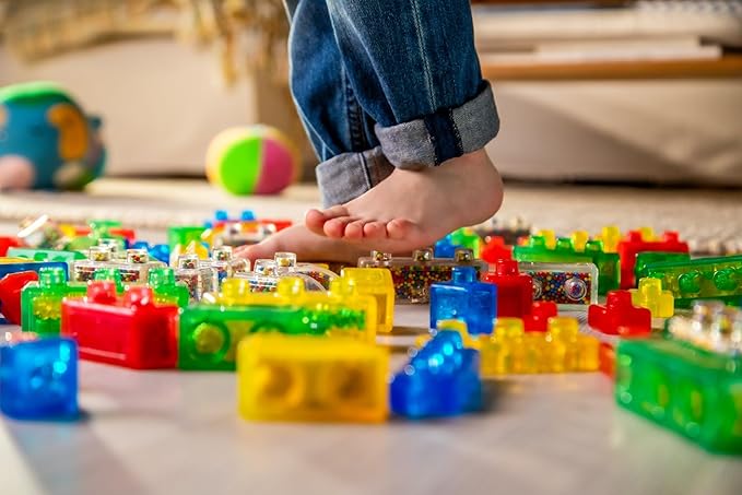 Jelly Blox Stash 'N Stack 2-in-1 Storage Case with 30 Blocks | Toddler &amp Preschool Building Blocks Kids Can Squeeze &amp Stretch | MESH ACCREDITED | Safety Tested &amp Ouch-Free | Sensory Play T