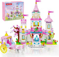 Princess Castle Building Blocks Set for Girls 6+ 634PCS Fairy Tale Dream Castle with Rotating Fountain &amp Movable Carriage Compatible with Lego Friends Gift for Kids Girls Princess Lovers