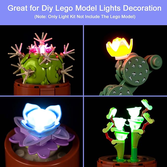 Upgraded Led Light Kit for LEGO Icons Tiny Plants Building Toy Set Carnivorous Tropical and Arid Flora Compatible with LEGO 10329 Gift Idea for Boys Girls and Kids (Model Not Included)