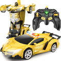 Transform Remote Control Car - Rc Cars One-Button Transforming 360° Rotation Drifting 2.4ghz 1:18 Scale Gift Kids Aged 4-6 Year Old Boys/Girls Police Car Yellow