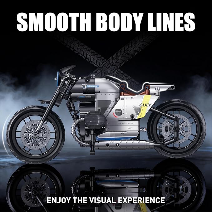 HIGH GODO 1:8 Motorcycle Building Set Technic MOC Motorcycle Model Kit for Adults Collectible Cool Toys Gifts for Teens 14+ (508 PCS)