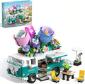 Flower Camper Van Building Set 862 Piece Botanical Travel Bus with Opening Side Cabin Outdoor Table Chairs Creative Gift for Teens Adults Home Decor STEM Educational Assembly Building