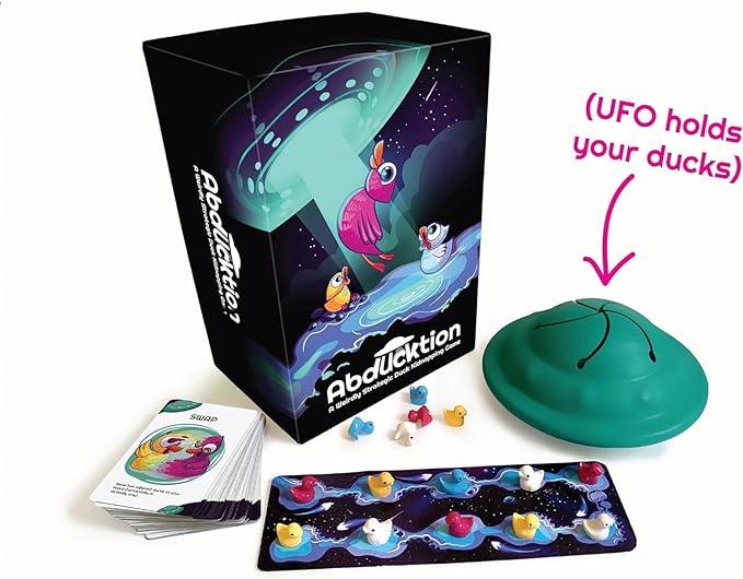 Abducktion - Bundle Base + IntergalacDuck Research Expansion Combo Pack 25-30 Minutes Ages 12+ A weirdly Strategic Duck Kidnapping Game a UFO and Mind-Bending Shape-Finding Logic!