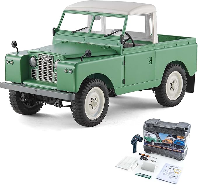 WOWRC FMS 1/12 Land Rover Series II RC CarRC Crawler Pickups &amp Vans &amp Convertibles 3 in 1 with 2 Speed Transmission4-Wheel DriveLED LightsRC Model for AdultsGreen