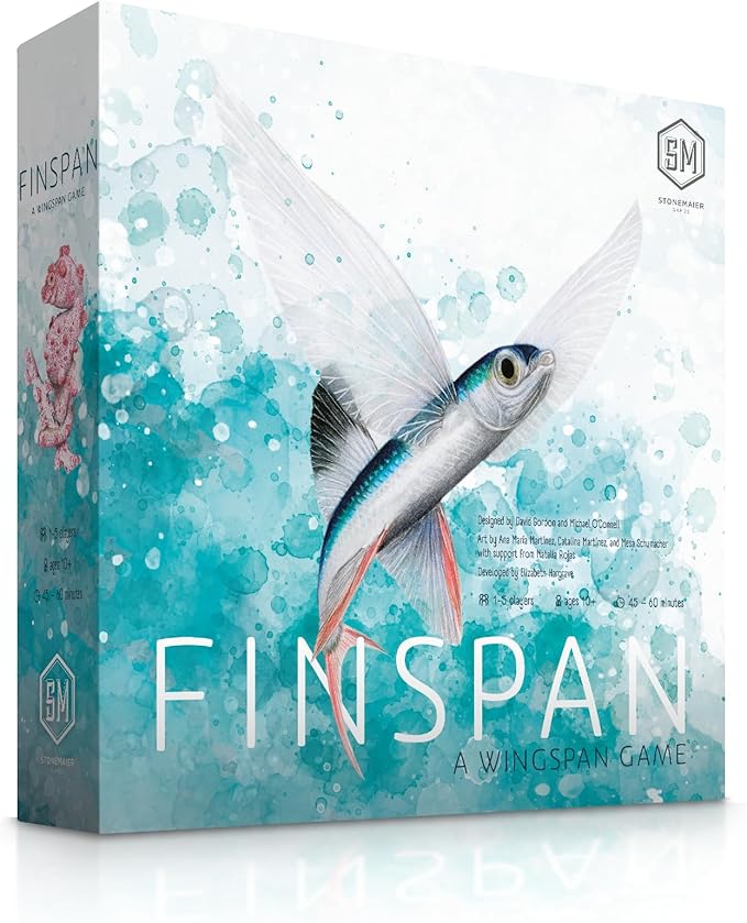 Stonemaier Games: Finspan - A Wingspan Game by David Gordon &amp Michael O’Connell | A Relaxing Strategy Board Game About Collecting Fish and Ocean Diving for Adults and Family | 1-5 Players 60 Mins