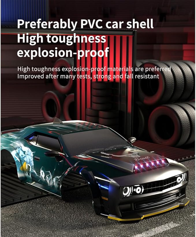 SG216 1/16 RC Drift Car for Adults 2.4G Full-Proportional 4WD Mini Remote Control Racing Car with LED Lights 40KM/H Electric 1 Battery Sports Cars Toy Gift -RTR/Carbon Brush