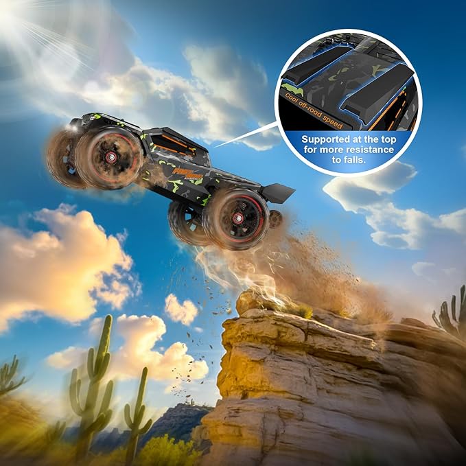 1/14 Brushless RC Cars for Adults Fast 50+ mph RC Trucks 4x4 Offroad Waterproof Electric Powered High Speed Remote Control Car Fast Extreme All Terrain RC Truggy with 3S Battery for Snow Sand