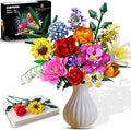 Flower Bouquet Building Set 1043 PCS Bouquet Botanicals Collection Easter Gift for Her Girlfriend Wife 15 Artificial Flowers Building Blocks Home Decor for Adults Kids Teens Women Birthday