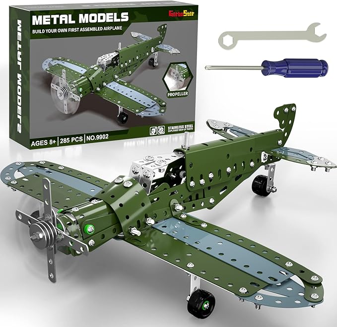 STEM Building Projects Model Airplane Set - 285 Pieces STEM Project Building Toys for Kids Ages 8-12-16 Assembly Science Kit Educational Birthday Gift for Kids Boys 8 9 10 11 12 Years Old