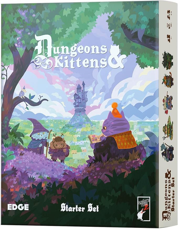 Asmodee Dungeons and Kittens Roleplaying Game Starter Set - Animal Fantasy RPG in a Wholesome Post-Apocalyptic Medieval World Family Fun for Kids &amp Adults Ages 8+ 2-6 Players 90 Min Playtime