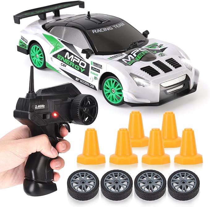 Liberty Imports RC Drift Car 1/24 2.4GHz 4WD Remote Control Sport Racing On-Road Vehicle with LED Light Batteries and Drift Tires (Style 2)