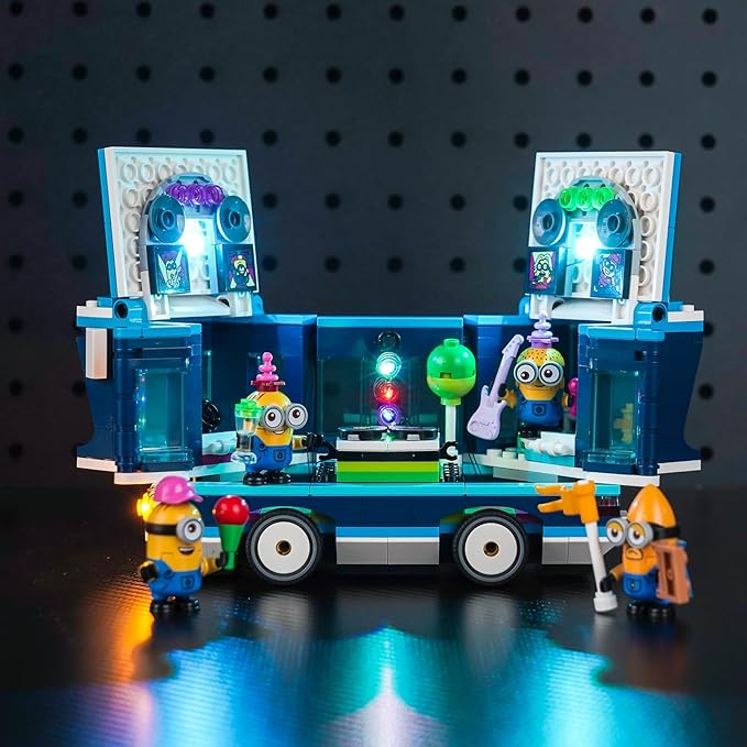 Upgraded Led Light Kit Compatible with Lego Minions' Music Party Bus Building Set Lights Decoration Compatible with Lego 75581 (Model Not Included)