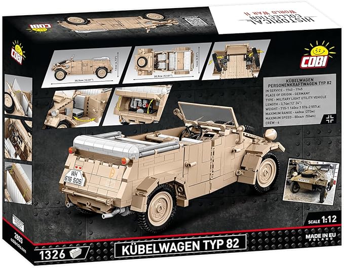 COBI Historical Collection WWII Kübelwagen (PKW Type 82) Vehicle Building Set 1326 Pieces