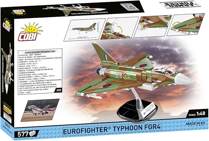 COBI Armed Forces Eurofighter Typhoon FGR4 Aircraft Building Set 576 Pieces