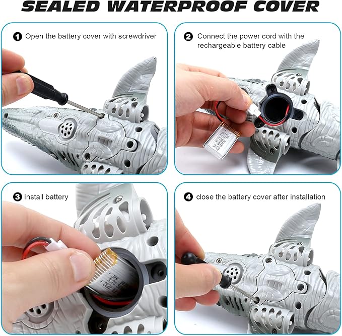 Remote Control Dinosaur Toys for Kids 3 4 5 6 7 Mosasaurus Diving Toys RC Boat with Light and Spray Water for Swimming Pool Lake Bathroom Ocean Protector Bath Toys