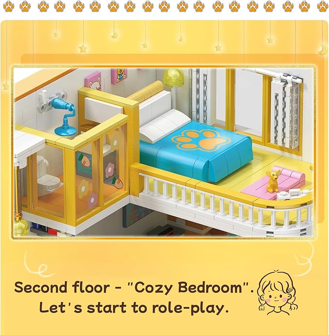 Friends House Building Block Set Pets Collection Small Brick Model Set Creative Mini Toy Building Sets Children’s Day Birthday for Teens Kids Boys Girls 8+ 1048 PCS