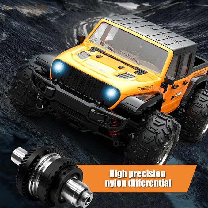 1: 20 Full Scale High Speed RC Racing Four-Wheel Drive Climbing Remote Control Off-Road Vehicle Model Equipped with 2 Fast Rechargeable Batteries with a Range of up to 1 Hour (Orange)