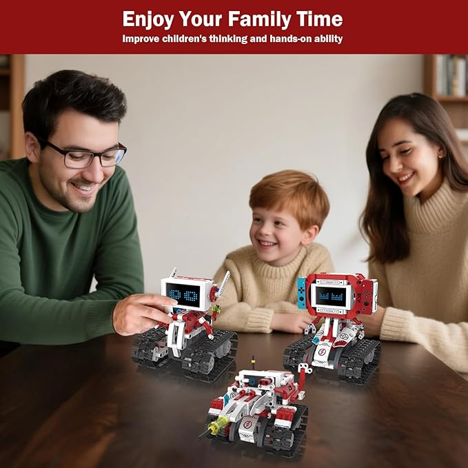 5-in-1 STEM Robot Building Kit with Remote Control &amp APP Science Robot Educational Toys for Kids Age 8-16 Birthday Gifts for Boys Girls with 358 Piece