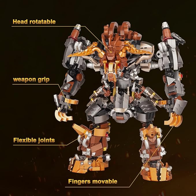 Robot Building Sets for Adults MenChina Mech Mythical Hero Bull Demon KingMecha Model Building Toy KitCollectible Display Gifts for Man Teens Ages 14+(1666PCS)