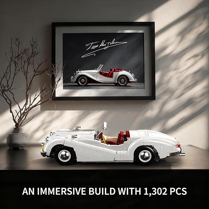 Mould King Sports Car Building Block Kits MOC Classic Car Model Kit Supercar Racing Model Building Sets Gift for Age 14+/Adult Collections Enthusiasts (1302+ Pieces)